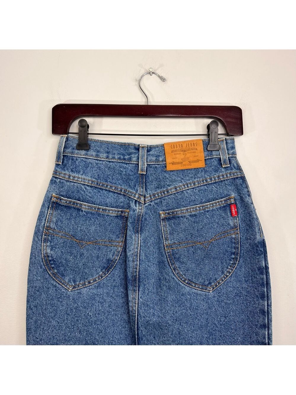 Vtg 80s 90s Cobra rigid cotton denim fitted high rise long pencil maxi skirt 7 - Picture 7 of 16